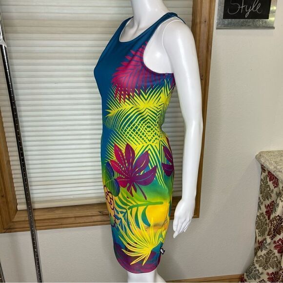 Hello Kitty Sanrio Multi Color Tropical Scuba Bodycon Dress - Picture 5 of 13